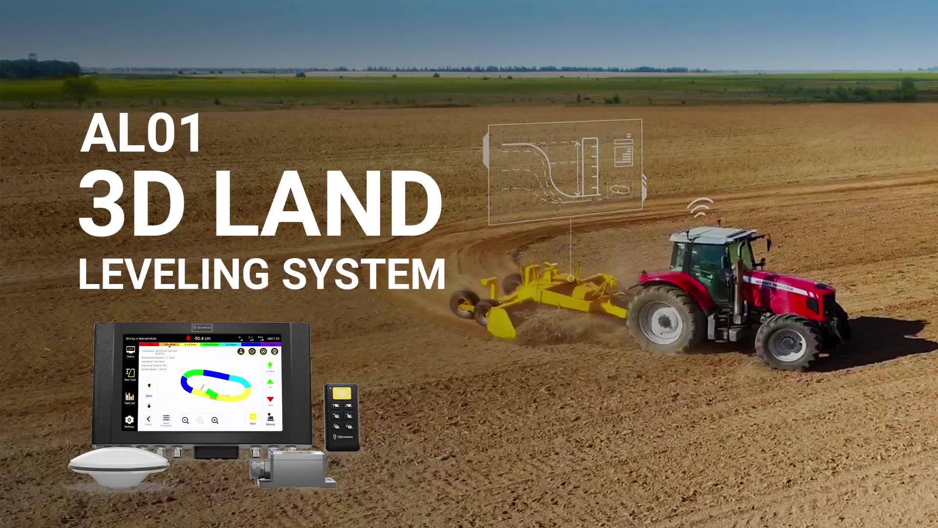 FJD AL01 3D Land Leveling System product introduction video